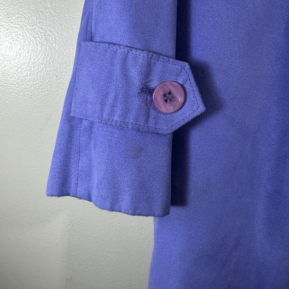 Appleseed's Women's Petite Large Women's Purple Faux‎ Suede Button Front Coat - Picture 4 of 11